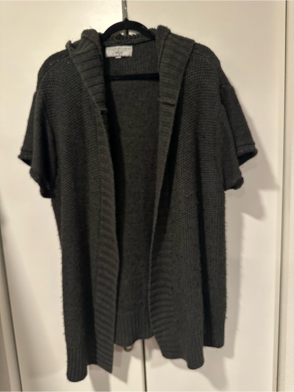 Avenue Acrylic Knit Sweater Hoodie in Charcoal 22/24